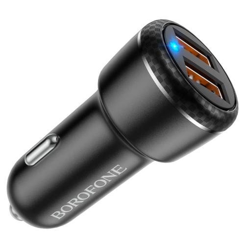 з/уст (с/шн) авто BOROFONE Bz17 3A Type-C+гнездо 2USB
