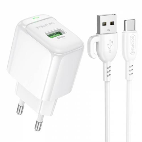 СЗУ 1USB (USB-Type-C 1м) 18W QC3.0 BOROFONE BAS42A
