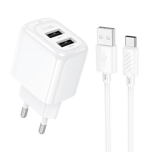 СЗУ 2USB (USB-Type-C 1м) 5V 2,4А HOCO CS51A