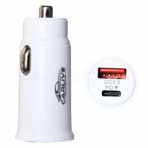 АЗУ 1USB+1Type-C (б/шн) 5V 3А QC3.0 CR-19 20W быстрая зарядка