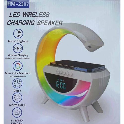 колонка HM-2307 Bluetooth USB,TYPE-C подсветка, часы