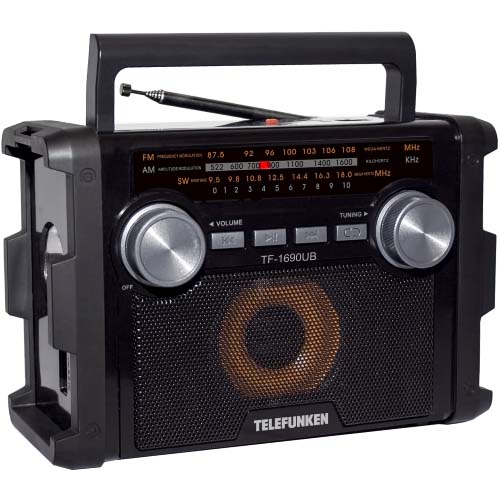 радиоприемник TELEFUNKEN TF-1690UB (FM,SW,AM)MP3,USB,SD,Bluetooth 4.0,фонарь
