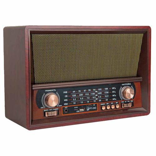 Радиоприемник БЗРП РП/Сигнал РП-340 УКВ СВ КВ ретро USB, micro SD, AUX, акк