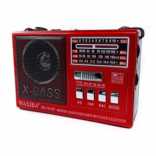 Радиоприемник WAXIBA XB-701BT (FM,AM,SW1/2),сет.SD,USB,фонарь