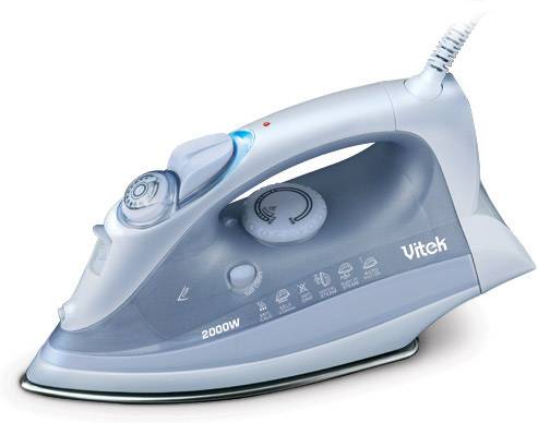утюг VITEK-1251 2000W  UniCera подошва,вертик. пар (10)