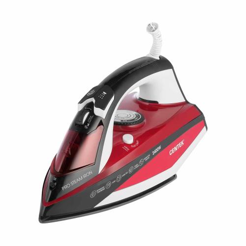 Утюг CENTEK CT-2344 RED 2400Вт, керм.покр., мощн. пар. удар, самоочистка, 330мл