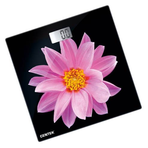 весы CENTEK CT-2416 Pink Flower электронные напольные, до 180кг, LCD 45х28мм,26*26см