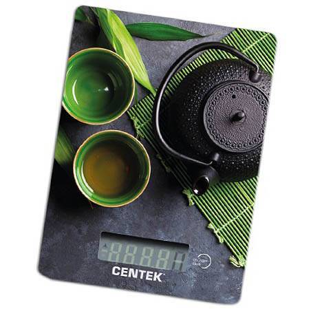 весы кухон. CENTEK CT-2457 Green tea до 5кг/1г стекло,электронные, LСD