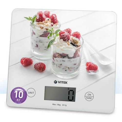 Весы VITEK-8034 кухонные электронные 10кг, стекло