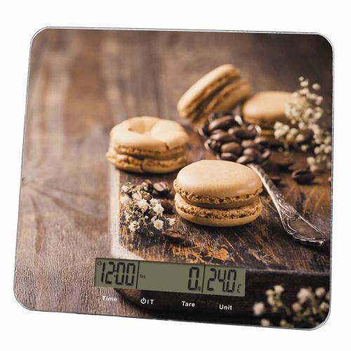 Весы VITEK-2416 кухонные электронные 10кг, часы,температура стекло