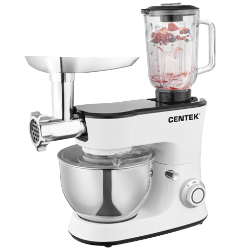 Миксер CENTEK CT-1136 планетарный 1200Вт+блендер 5л нерж., 6скоростей
