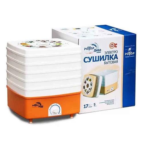 Сушилка для овощей и фруктов РОТОР ДИВА Люкс квадр. 5 поддонов СШ-010