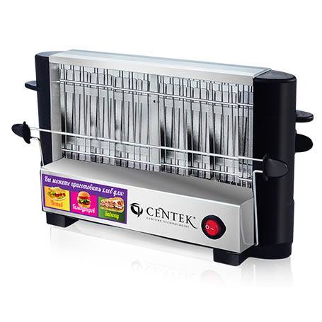 Тостер CENTEK CT-1424 750Вт нерж. 4 тоста, внеш.зажим для всех видов хлеба