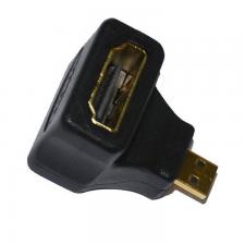 Переходник HDMI гн-microHDMI шт A-HDMI-FD,19F/19M (угловой), золотые разъемы