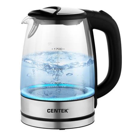 чайник CENTEK CT-0058 (1,7л) 2200Вт термостойкое стекло внутр. LED подсветка, кнопка