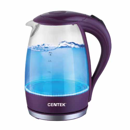 Чайник CENTEK CT-0042 (1,8л) 2200Вт термостойкое стекло внутр. LED подсветка, фиолетовый(violet)