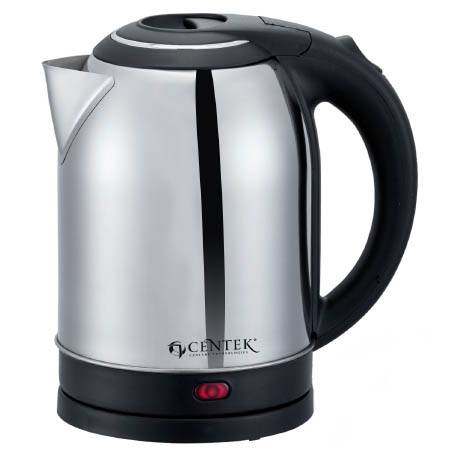 Чайник CENTEK CT-0037 (2л) 2200Вт (матовый) металл, большой объем, хромир. вставка