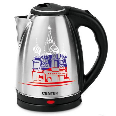 Чайник CENTEK CT-0050 (2,0л) 2000Вт металл, термо-рисунок