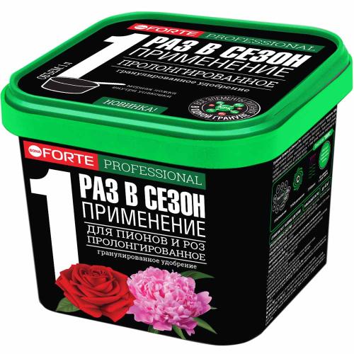 Удобрение Bona Forte сухое гранулир.для пионов и роз с кремнием 1л