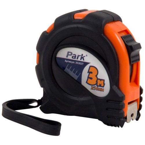 Рулетка Park с фиксатором 3мx16мм ТМ27-3016 (прорез. корпус)