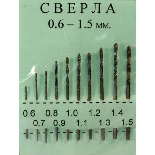 Сверла-мини набор 0,6-1,5мм