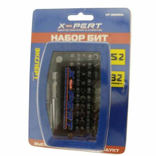 Биты набор X-PERT, PH2 стальS2, односторон, с адаптером 32шт на блистере, XP-SB1032z