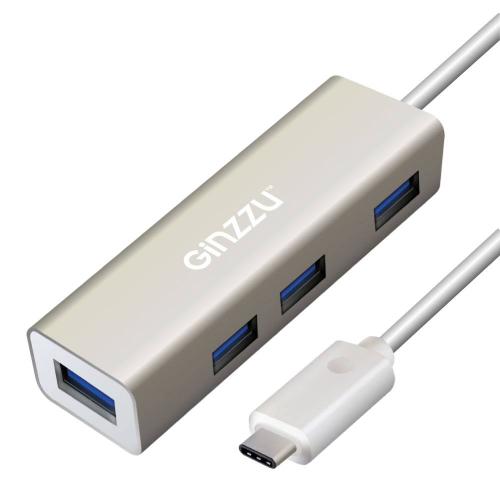 разветвитель USB3.0 GINZZU GR-518UB, USB 4port, Type-c