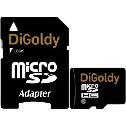 память SD Micro 16Gb DiGoldy кл.10 +SD adapter