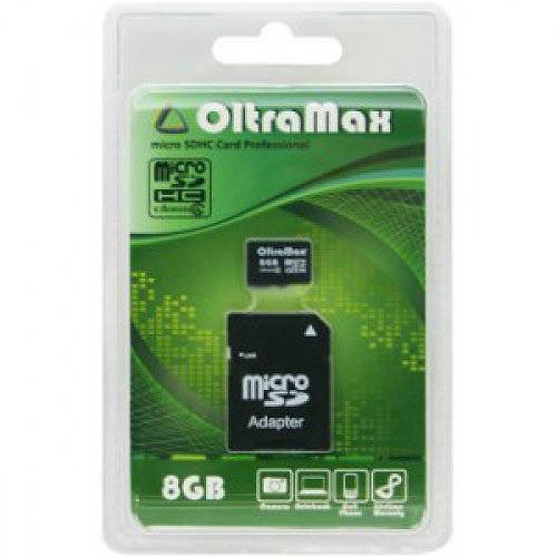 Память SD Micro 8Gb OltraMax + adapter SD класс 10