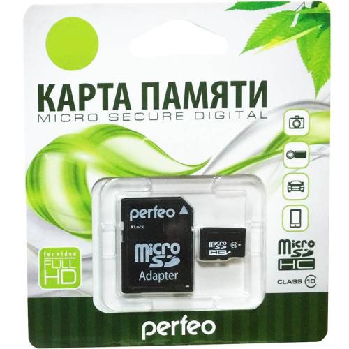 Память SD Micro 32Gb PERFEO (+adapter) класс 10