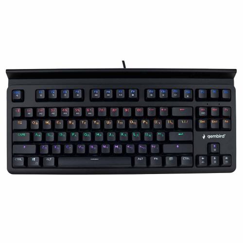 Клавиатура Gembird KB-G520L 87кл, Rainbow, синие свитчи, подставка д/тел., 1,8м