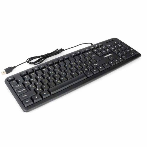 Клавиатура ГАРНИЗОН GK-100L USB, защита от брызг, 1,8м