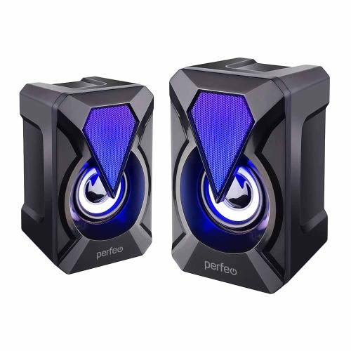 Колонки PERFEO PF-А4439 FLAMES 2.0, 2х3Вт, USB, Game Design, LED подсветка