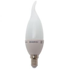 Лампочка LED 5Вт E14 CF37-5-14WP 3000K 25000ч свеча на ветру, теплый белый свет Energy