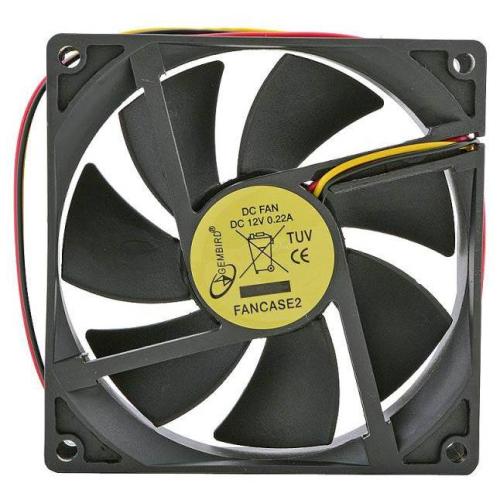 Вентилятор для ПК (кулер) Gembird FANCASE2 92х92х25 втулка,3pin,30см