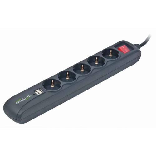 Фильтр питания 5вх +2USBвх 1,5м Energenie SPG5-U-5