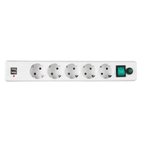 Фильтр питания ГАРНИЗОН EHW-6-USB (5вх+2USB) 1,8м