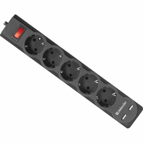 фильтр питания DEFENDER DFS 753 3м 5вх 2 USB