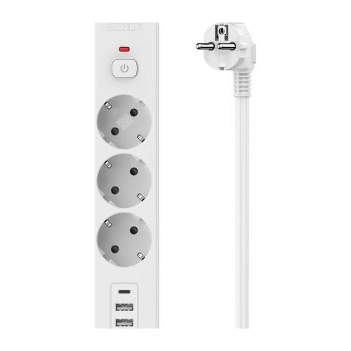 Фильтр питания Perfeo Real Home PF_E2349 3500W 1м, 3вх, 2USB+1Type-C, тройная защита