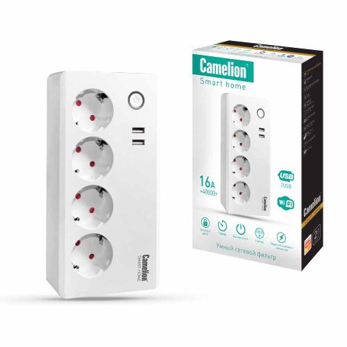 Фильтр питания Wi-Fi Camelion Smart Home SPS/SH/4х1,5/USB/WIFI 4вх. 1,5м