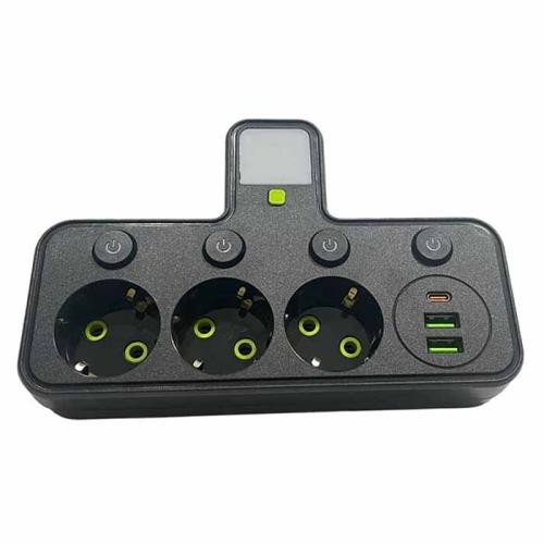 Фильтр питания 3вх с выключателем, с подсветкой + 2USB + Type-C HG-276 86667