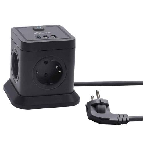 Фильтр питания  Ritmix RM-242 4 розетки, 3USB, кабель 2м