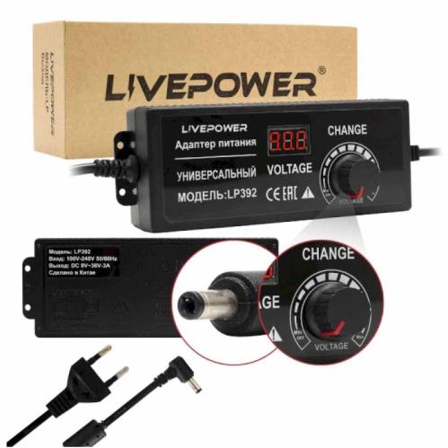 БП 9-36V 3А штекер 5,5х2,5 LP392 LCD+регулировка S225