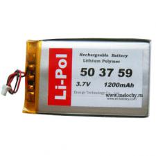 Аккумулятор промышленный LP 503759-PCM (3,7V, Li-Pol, 1200mAh, для GPS) EnergyTechology