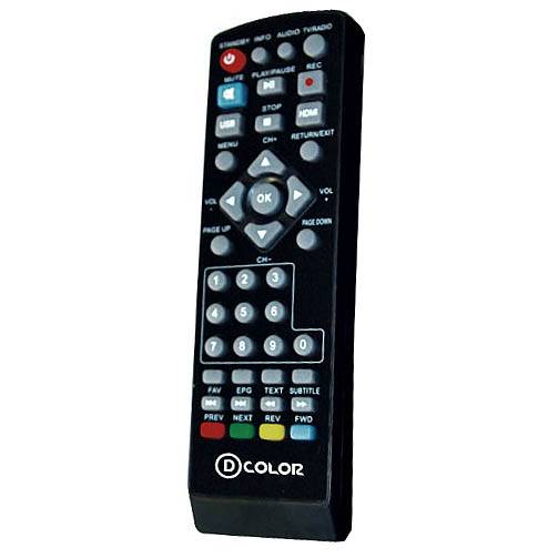 Пульт дистанционного управления D-COLOR ресивер цифрового эфирного ТВ (801,910,921,1002,1301,1302,1401,1501)