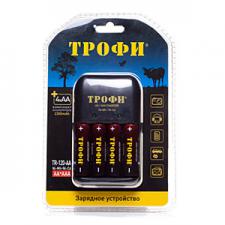 Зарядное устройство ТРОФИ TR-120 AA компакт.+4 HR6 2300mAh